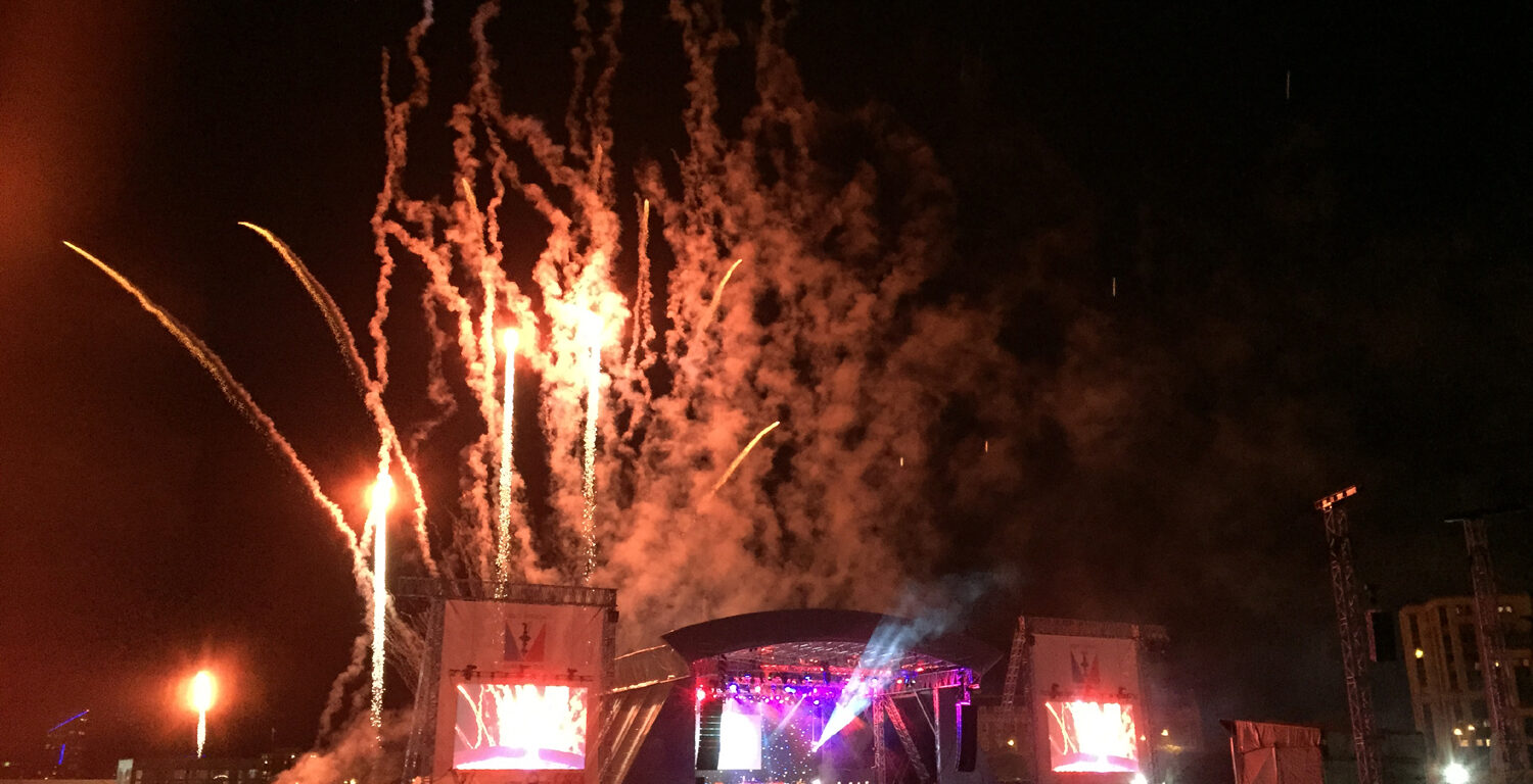 Main Stage, Fireworks, Americas Cup World Series Fanzone, 2015